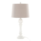 Farmhouse Poly Table Lamp Set with Spindle Base - Gray or White
