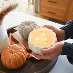 Fall Ceramic Pumpkin 16 oz: Rake, Pile, Leap! Candle — product photo 5