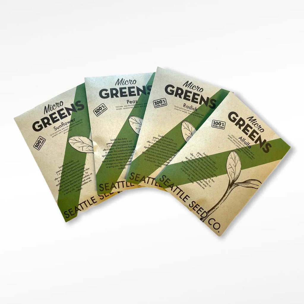 Non-GMO Microgreen Seed Sampler – 4 Varieties, Mild & Spicy