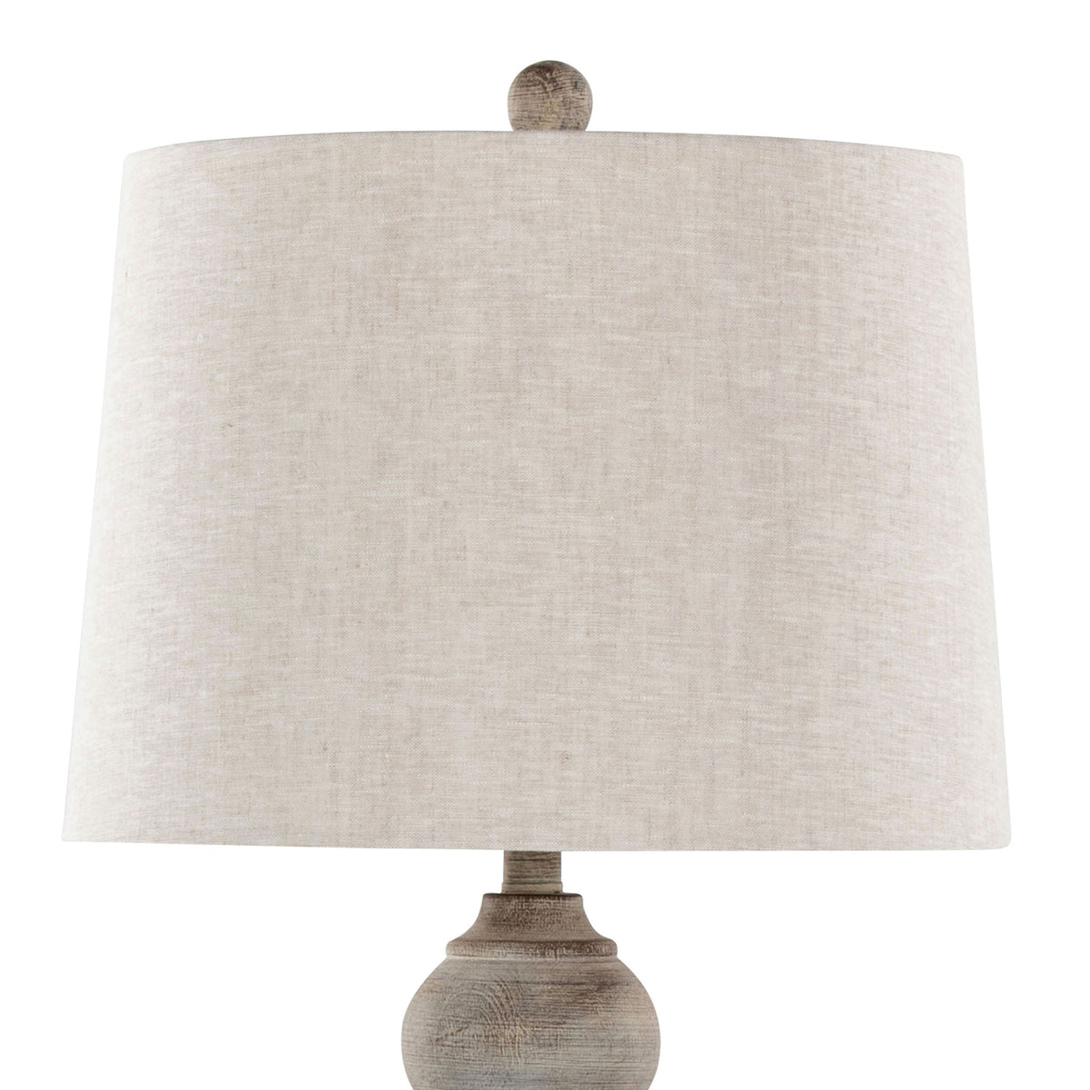 Farmhouse Poly Table Lamp Set with Spindle Base - Gray or White