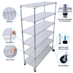6 Tier Heavy Duty Metal Shelf Wire Shelving Unit