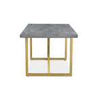 Raven Grey Mango Wood Dining Table With Gold Iron Legs