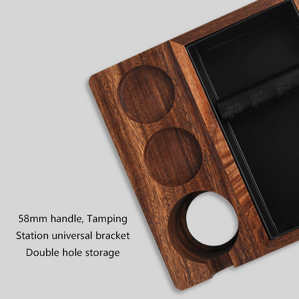 ACG 58 mm espresso knock box and tamping station product photograph