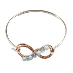 Copper Silver Turquoise Crystal Double Infinity Bangle