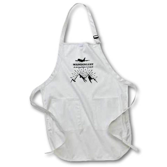 3dRose Apron - Wanderlust Strong Desire to Travel, Camping Hiking Biking, Jet Mountains — product image
