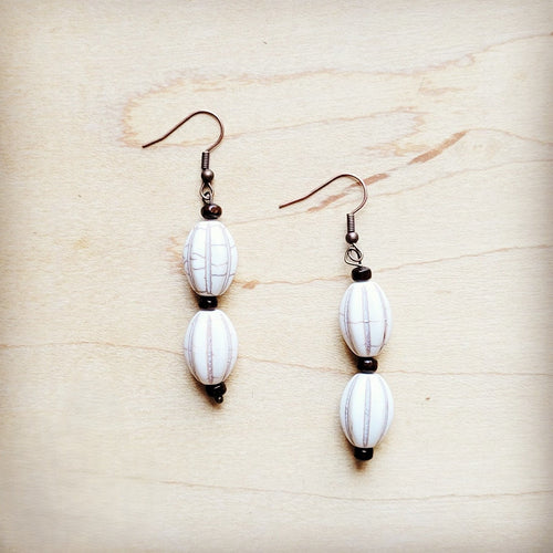 **White Turquoise Melon Bead Earrings 220y — product image