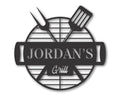 Custom Metal Backyard Grill Sign | Metal BBQ Sign with Name | 15 Color Options — product image