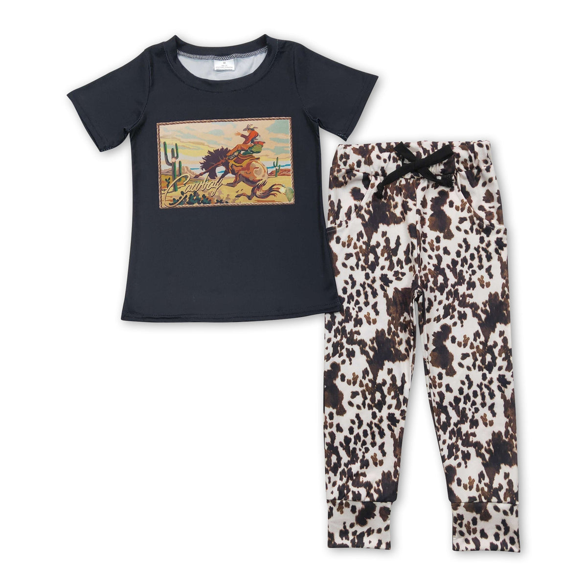 Cowboy cactus rodeo top pants kids boy clothing — product image