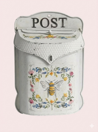 Vintage Farmhouse Wall-Mounted Post Box Mailbox Metal Letter Box Outdoor
