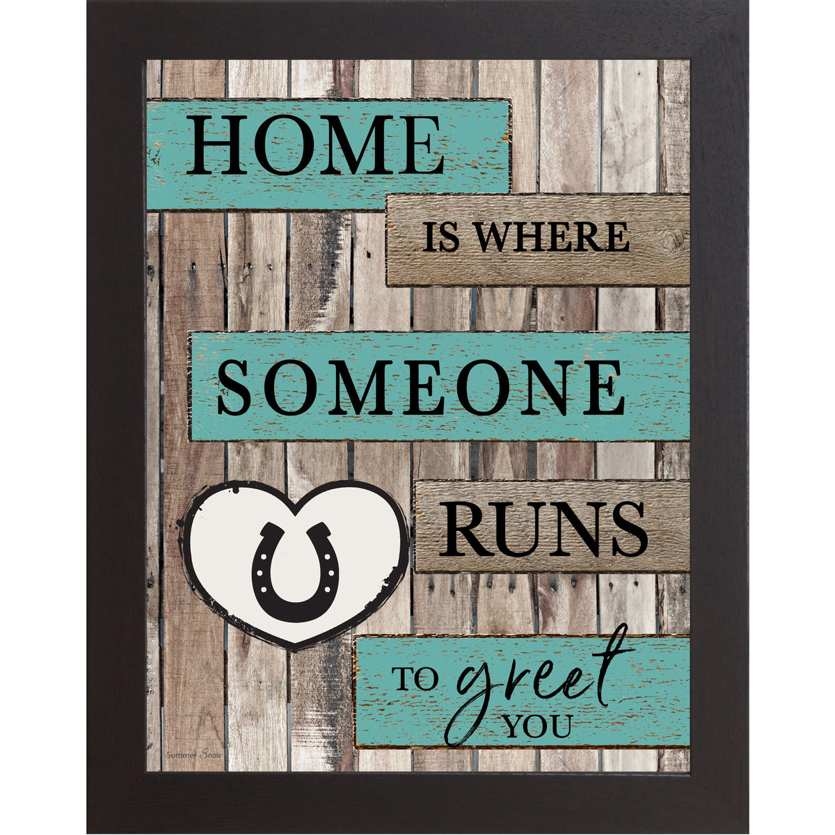 Home Is Where Someone Runs to Greet You Wall Art – Rustic Horse Farmhouse Decor (SB229)