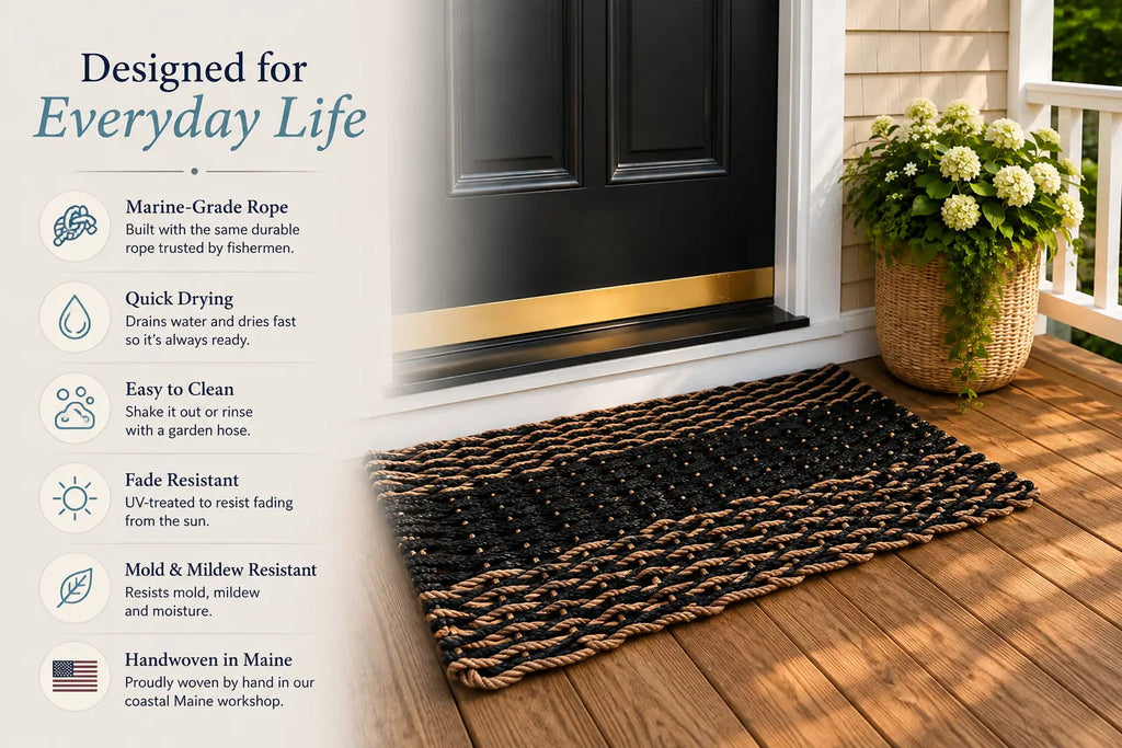 Brown, Tan & Light Tan Ombre Lobster Rope Doormat