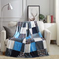 Tache Blue Lake Farmhouse Super Soft Plaid Patchwork Throw Blanket (4024) — product image
