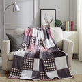 Tache Autumn Muave Purple Pink Farmhouse Super Soft Plaid Patchwork Throw Blanket (4022) — product image