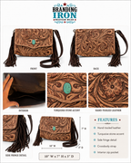 The Trisha Crossbody | Western Tooled Leather Fringe Purse