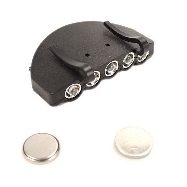 5 Ultra Bright Leds Camping Fishing Head Lamp Hat Cap Light with Hardness Clip 100% Brand New