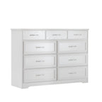Bedroom dresser 9 drawer long dresser with antique handles wood chest of drawers for kids room 47.56''W x 15.75''D x 34.45''H