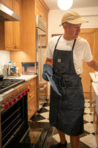 BUNDLE - STANDARD HERRINGBONE OVEN MITT, PAN HANDLE HOLDER AND HERRINGBONE TRIVET/POT HOLDER