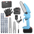 Electric Mini Chainsaw Portable Handheld Cordless Small Chain Saw Battery Powered with 2Pcs 2200mAh Rechargeable Batteries 4in/6in Chains for Pru — product image