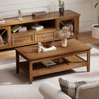 Farmhouse Coffee Table Rustic Cocktail Center Table with Thickened Tabletop