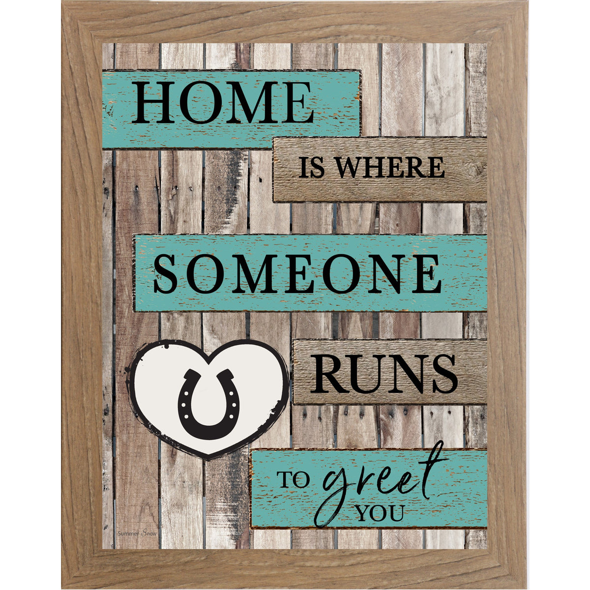 Home Is Where Someone Runs to Greet You Wall Art – Rustic Horse Farmhouse Decor (SB229)