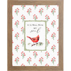 It Is Well With My Soul Cardinal Wall Art | Christian Floral Framed Decor | Red Bird Faith Print | SB176