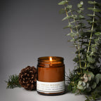 Fresh Woods Soy Blend Candle — Pine, Balsam, Fir & Cedar — fragrance notes graphic