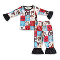 Girls' Paisley Horse & Cow Patchwork Pajamas — product image