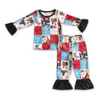Girls' Paisley Horse & Cow Patchwork Pajamas — product image