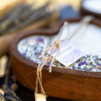Lavender Heart Dough Bowl Candle | Wood Bowl Soy Wax Candle — product photo 7