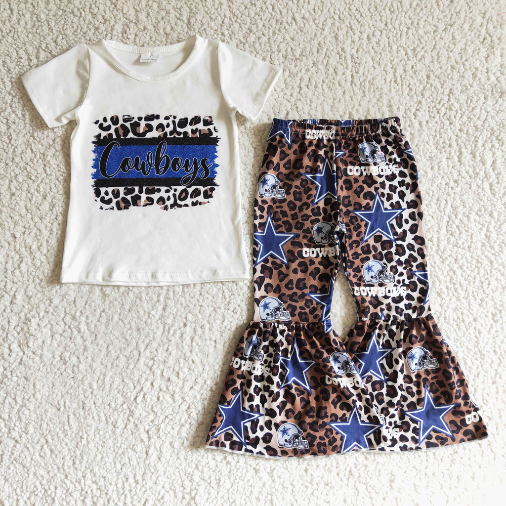 Girls' Cowboy & Leopard-Print Two-Piece Outfit