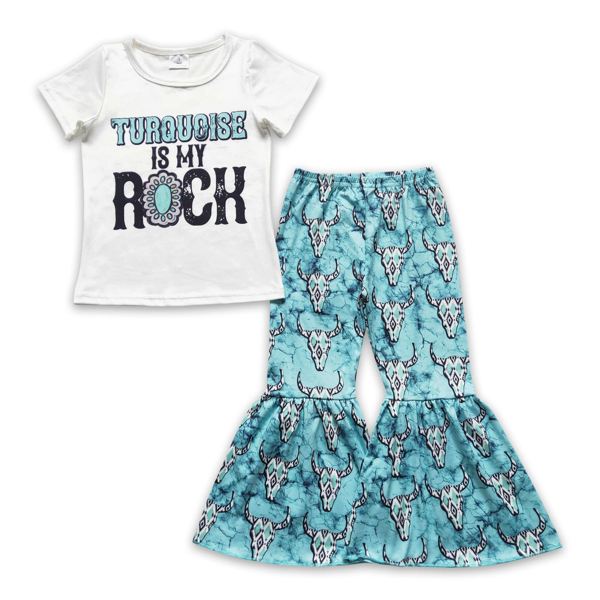 Girls' Turquoise Is My Rock Bull-Skull Outfit — product image