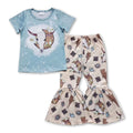 Bull skull moon cactus kids girls western outfits — product image
