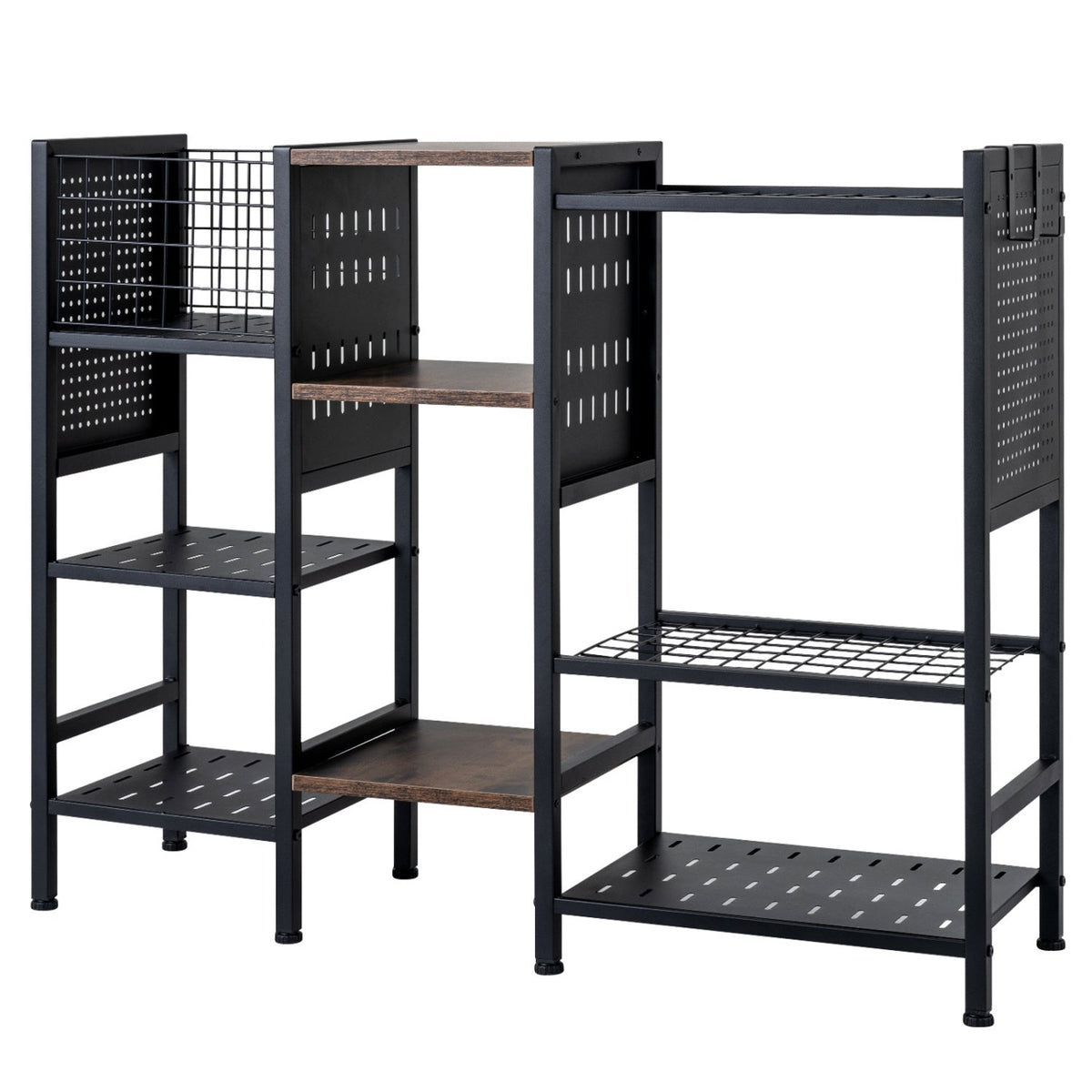 Garden Tool Organizer with Wooden Shelves for Garage and Shed — product image