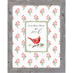 It Is Well With My Soul Cardinal Wall Art | Christian Floral Framed Decor | Red Bird Faith Print | SB176