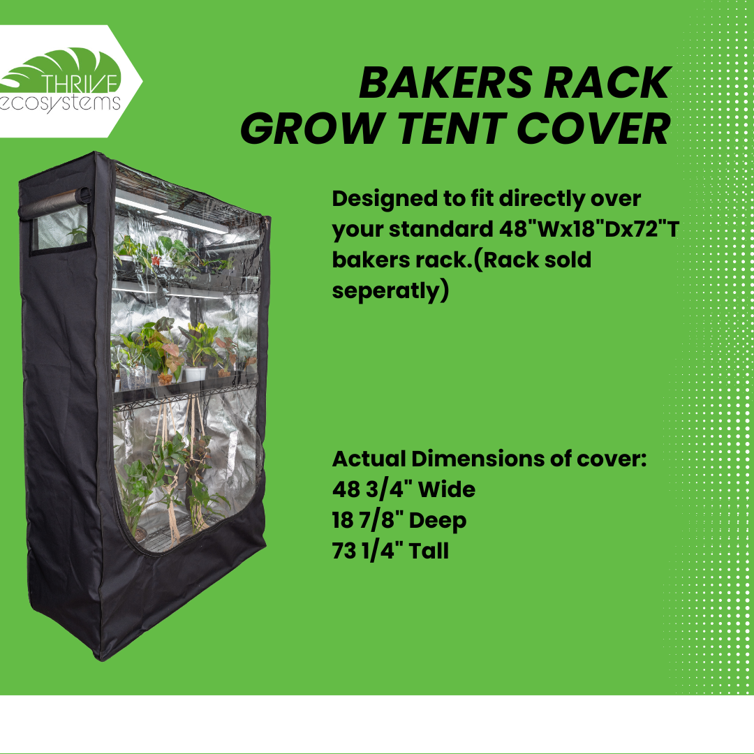 48 × 18 × 72 Baker’s Rack Grow Tent Cover – Clear Door & Ventilation
