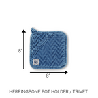 BUNDLE - STANDARD HERRINGBONE OVEN MITT, PAN HANDLE HOLDER AND HERRINGBONE TRIVET/POT HOLDER