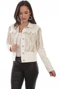 Honey Creek Embroidery Fringe - Women's Jean Jacket — product image