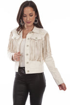 Honey Creek Embroidery Fringe - Women's Jean Jacket — product image