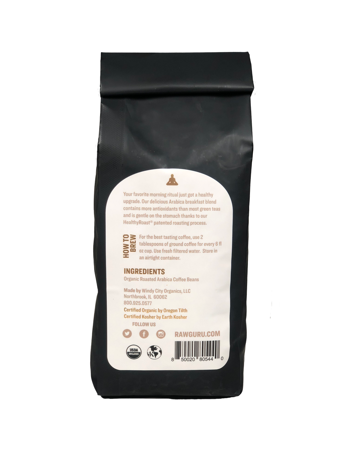 Organic Antioxidant Coffee Breakfast Blend | Whole Bean | 12oz