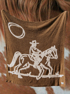 The Cowboy Drifter Throw Blanket