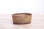 Oval A Bonsai Pot 6 Inch – Straight‑Sided Oval Ceramic Bonsai & Succulent Planter, High‑Fired Frost‑Proof Stoneware with Drainage & Wiring Holes, Handmade in USA (Deep Stone)