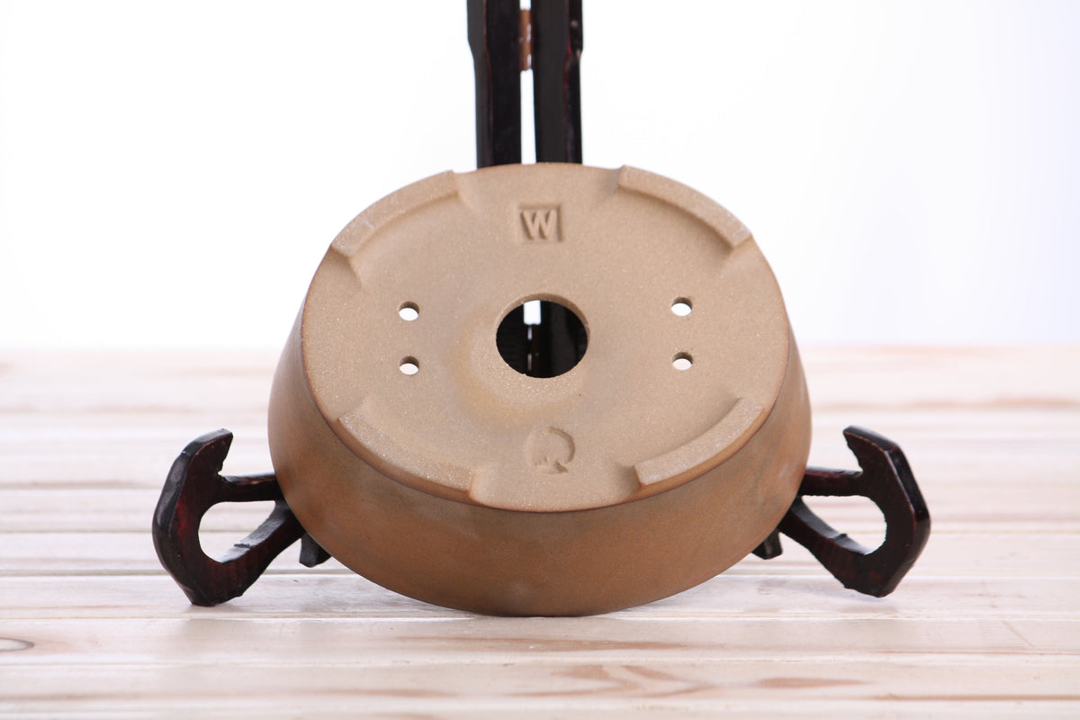 Oval A Bonsai Pot 6 Inch – Straight‑Sided Oval Ceramic Bonsai & Succulent Planter, High‑Fired Frost‑Proof Stoneware with Drainage & Wiring Holes, Handmade in USA (Deep Stone)