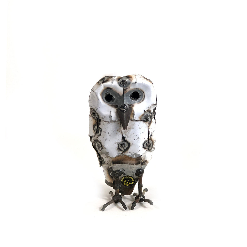 Snowy White Owls - Recycled Metal