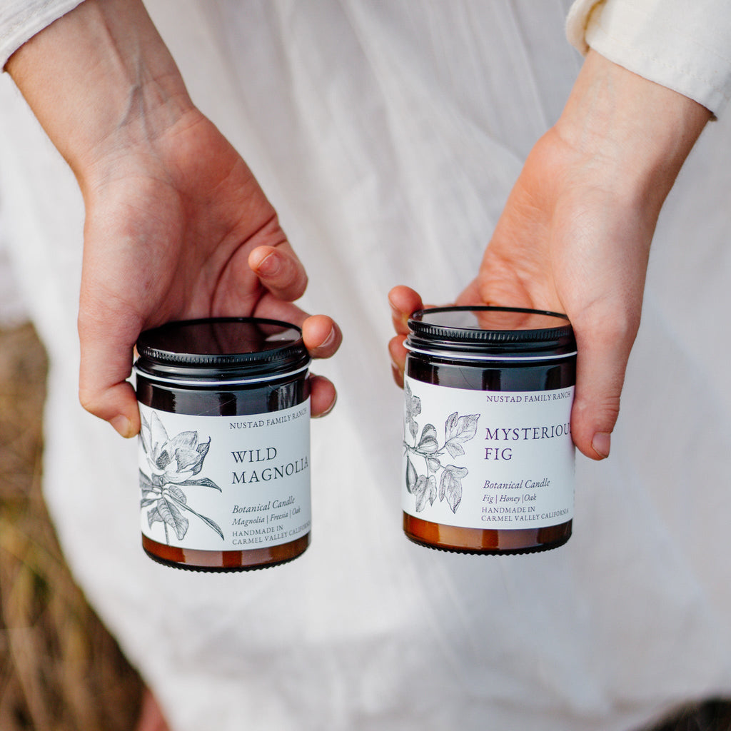 Hand-Poured Soy Candles – Garden-Inspired Scents | Amber Glass Jars