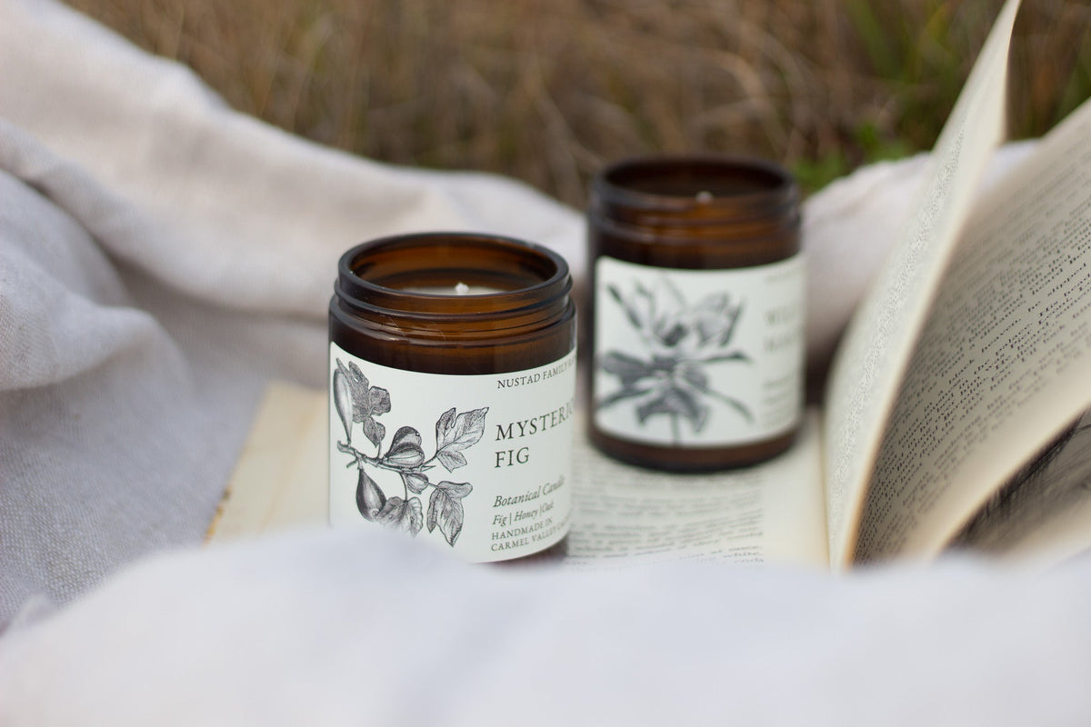 Hand-Poured Soy Candles – Garden-Inspired Scents | Amber Glass Jars