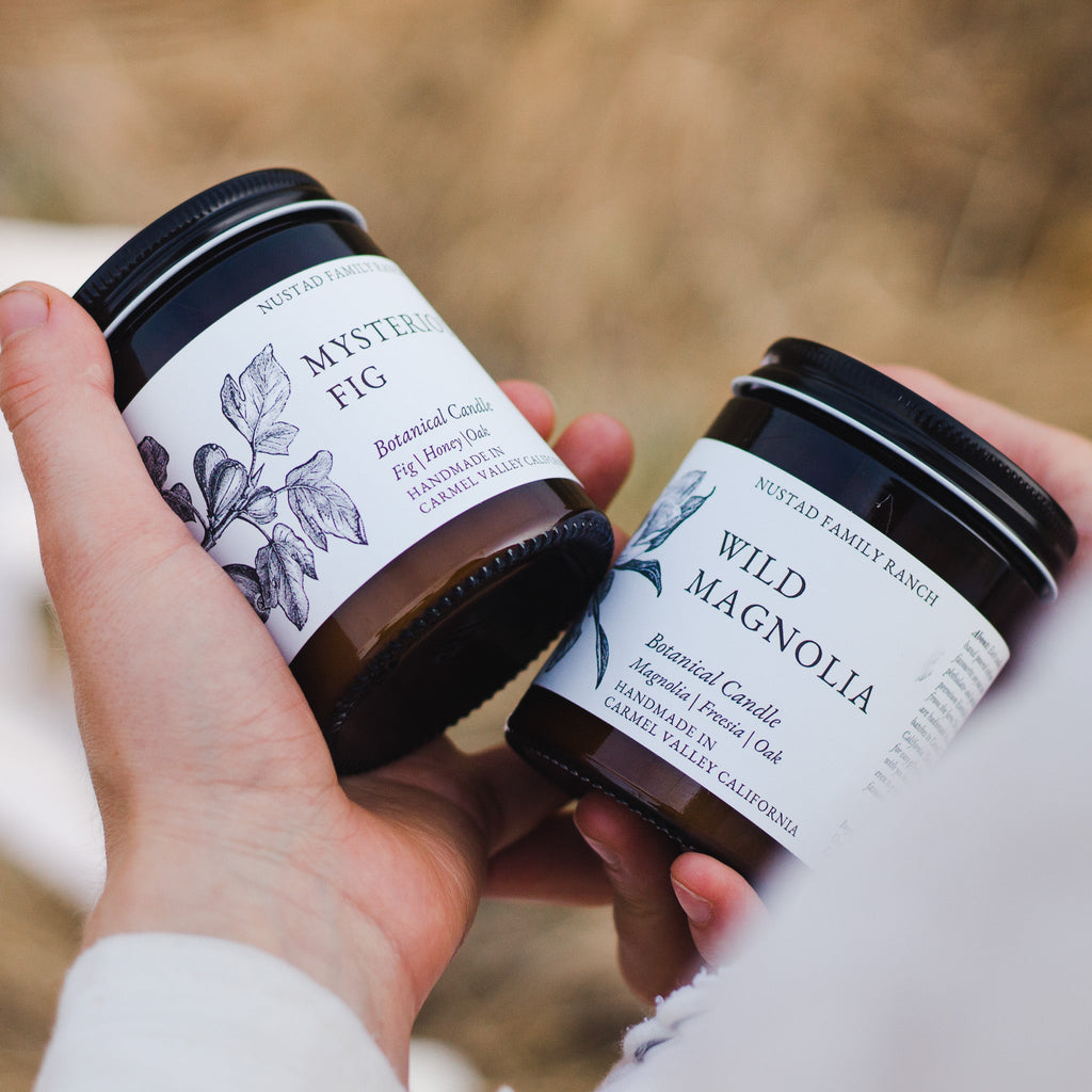 Hand-Poured Soy Candles – Garden-Inspired Scents | Amber Glass Jars