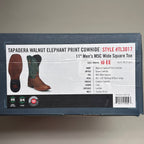 Tony Lama Tapadera Walnut Elephant Print Cowhide Style #TL317 Men's Size 10 EE