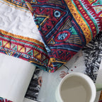 DaDa Bedding Southwestern Aztec Bohemian Desert Tribal Quilted Bedspread Set (KSX-002)
