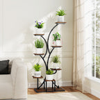 Indoor Plant Stand with Grow Lights 58" Tall 8-Tier Corner Metal Plant Shelf