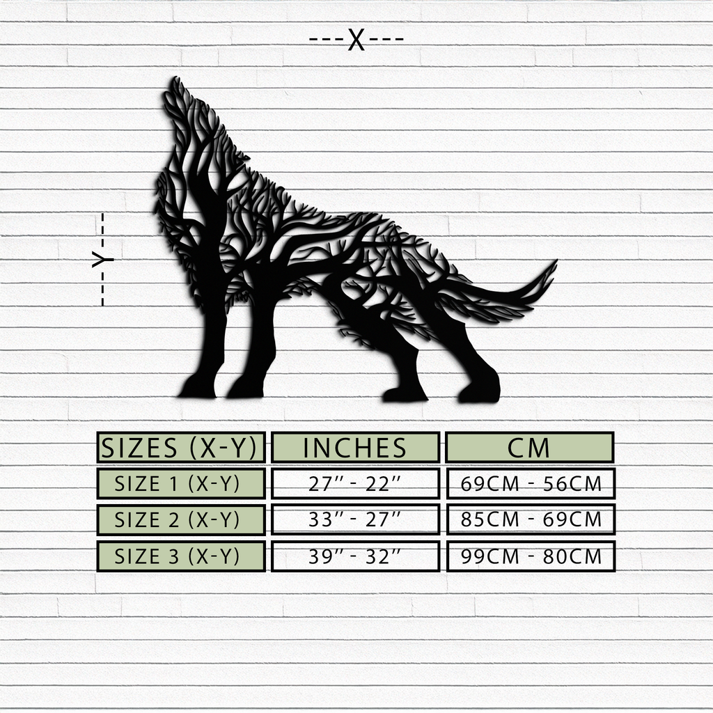 Tree Wolf Metal Wall Art - Nature-Inspired Wildlife Decor- KAF263